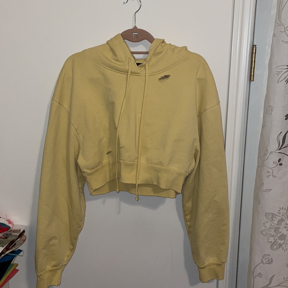 The Kooples Yellow Distressed Hoodie